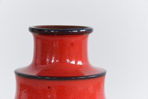 Vintage Red West German Scheurich Keramik Pagoda Vase 267-25
