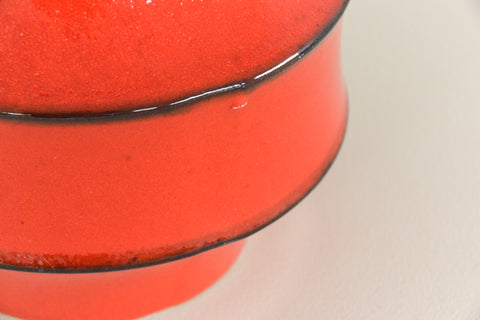 Vintage Red West German Scheurich Keramik Pagoda Vase 267-25