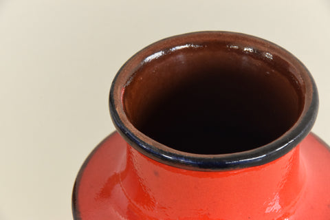 Vintage Red West German Scheurich Keramik Pagoda Vase 267-25