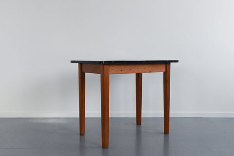 Vintage Small White Enamel Topped Kitchen Table by Remploy