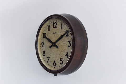 Vintage Round Bakelite Wall Clock by Genalex
