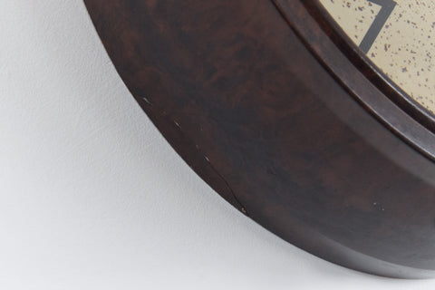Vintage Round Bakelite Wall Clock by Genalex