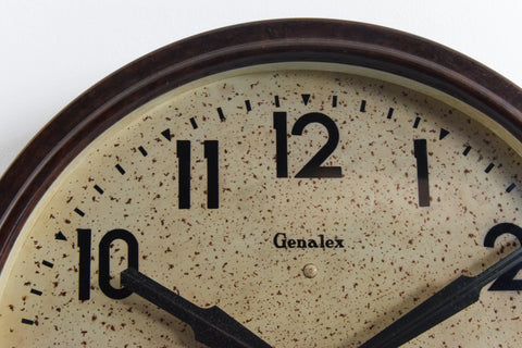 Vintage Round Bakelite Wall Clock by Genalex