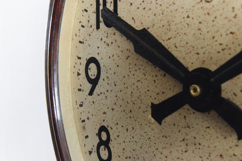 Vintage Round Bakelite Wall Clock by Genalex