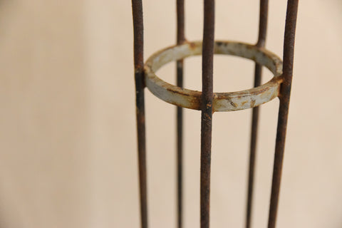 Vintage Rustic Galvanised Metal Floor Standing Candle Holder / Candelabra