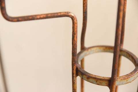 Vintage Rustic Galvanised Metal Floor Standing Candle Holder / Candelabra