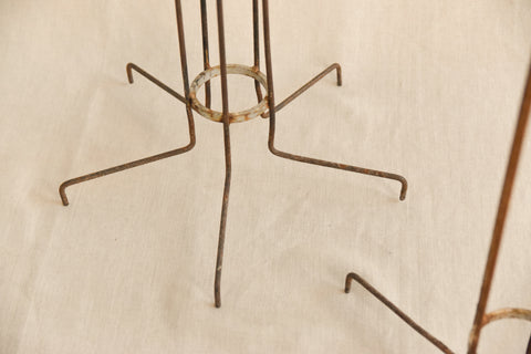 Vintage Rustic Galvanised Metal Floor Standing Candle Holder / Candelabra