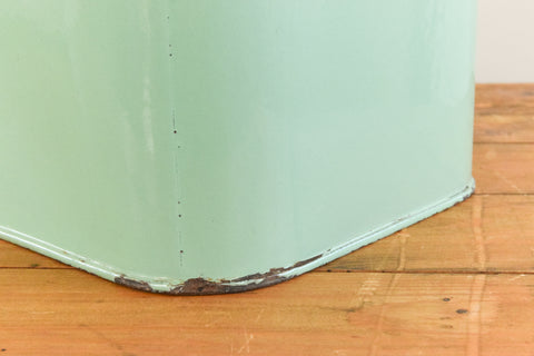 Vintage Rustic Green Enamel Bread Bin