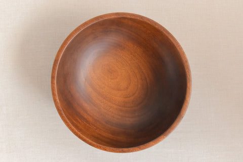 Vintage Rustic Mid-Century Hand Turned Wooden Fruit Bowl