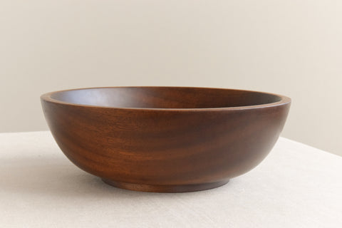 Vintage Rustic Mid-Century Hand Turned Wooden Fruit Bowl