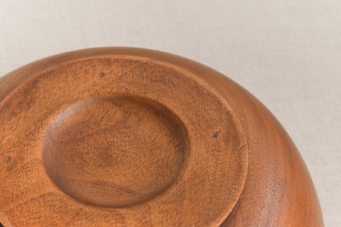 Vintage Rustic Mid-Century Hand Turned Wooden Fruit Bowl