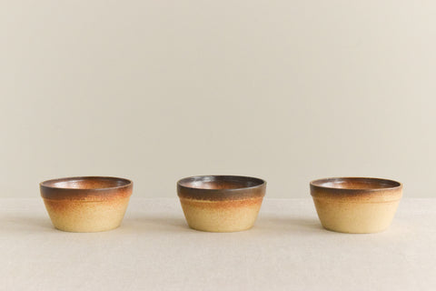 Vintage Set of 3 Small Rustic Studio Pottery Bowls