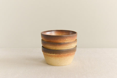 Vintage Set of 3 Small Rustic Studio Pottery Bowls