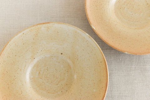 Vintage Set of 4 French Stoneware Tea Cups and Saucers