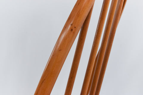 Vintage Set of 4 Ercol Light Elm Quaker Back Windsor Dining Chairs No.365