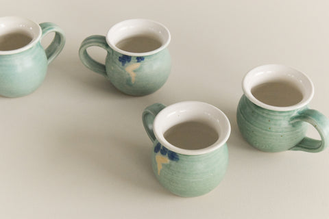 Vintage Set of 4 Small Studio Pottery Ceramic Mugs