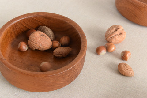 Vintage Set of 4 Small Wooden Bowls
