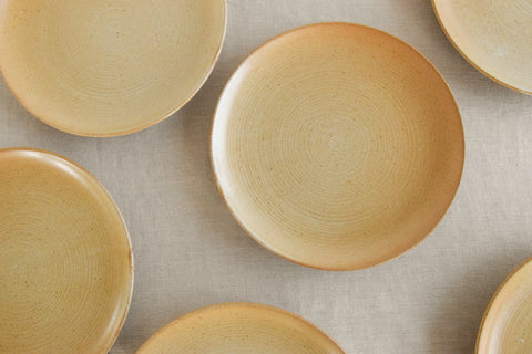 Vintage Set of 6 French Stoneware Dinner Plates