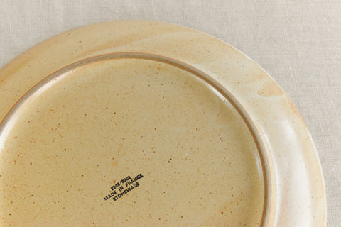 Vintage Set of 6 French Stoneware Dinner Plates