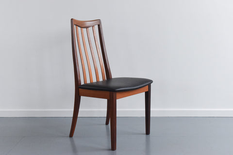 Vintage Set of 6 G Plan Fresco Teak Dining Chairs with Carvers