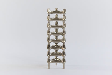 Vintage Set of 8 German Modular Candle Holders by Ceasar Stoffi & Fritz Nagel for BMF