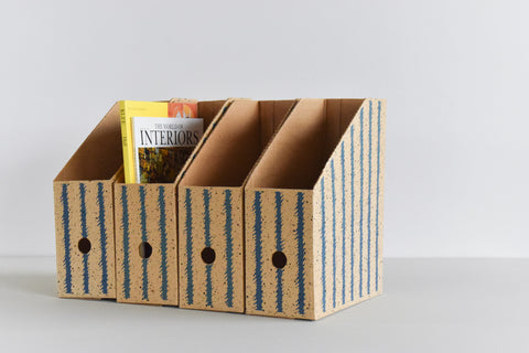 Vintage Set of Four Cardboard IKEA 'BARR' Magazine File