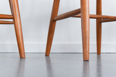 Vintage Set of Four Danish Mid Century Beech Dining Chairs by Farstrup