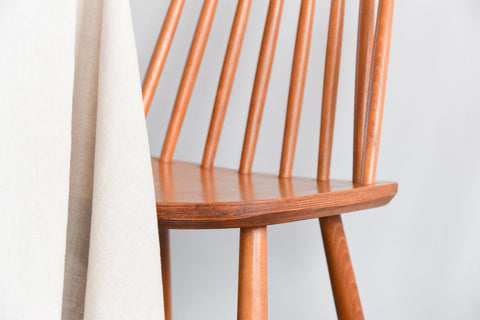 Vintage Set of Four Danish Mid Century Beech Dining Chairs by Farstrup
