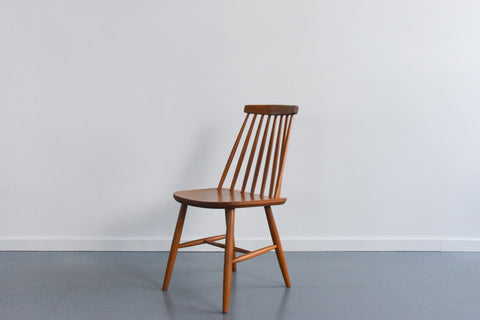 Vintage Set of Four Danish Mid Century Beech Dining Chairs by Farstrup