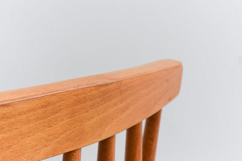 Vintage Set of Four Danish Mid Century Beech Dining Chairs by Farstrup
