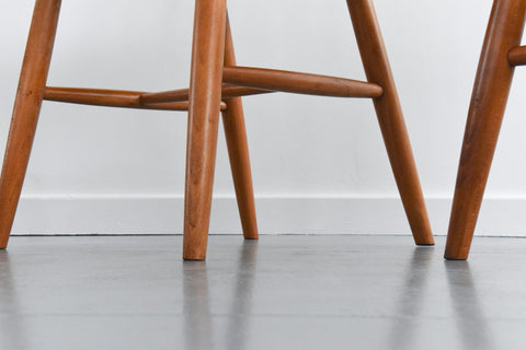 Vintage Set of Four Danish Mid Century Beech Dining Chairs by Farstrup