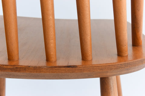 Vintage Set of Four Danish Mid Century Beech Dining Chairs by Farstrup