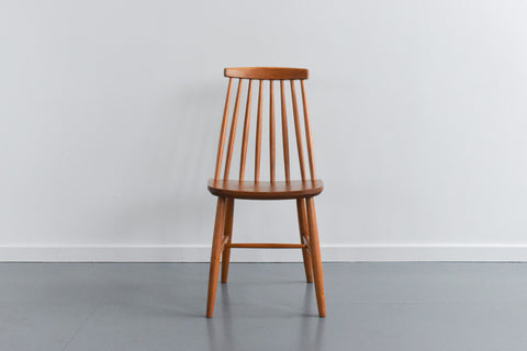 Vintage Set of Four Danish Mid Century Beech Dining Chairs by Farstrup