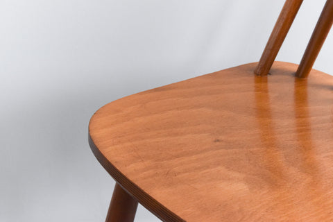 Vintage Set of Four Danish Mid Century Beech Dining Chairs by Farstrup