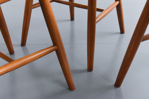 Vintage Set of Four Danish Mid Century Beech Dining Chairs by Farstrup