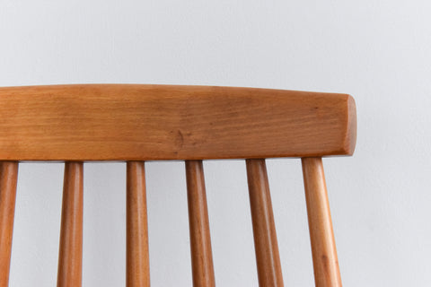 Vintage Set of Four Danish Mid Century Beech Dining Chairs by Farstrup