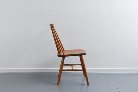Vintage Set of Four Mid Century Beech Dining Tellus Chairs by IKEA