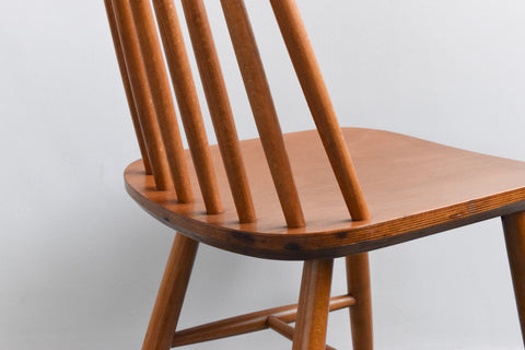 Vintage Set of Four Mid Century Beech Dining Tellus Chairs by IKEA