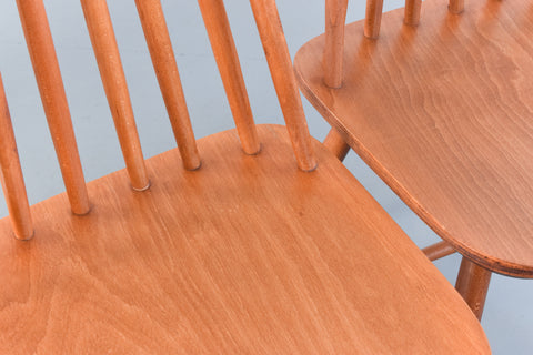 Vintage Set of Four Mid Century Beech Dining Tellus Chairs by IKEA