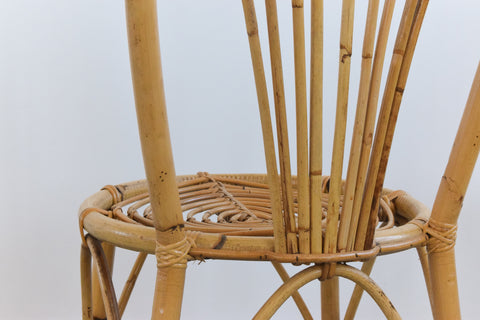 Vintage Set of Four Wicker/Rattan/Bamboo Dining Chairs