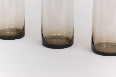 Vintage Set of Six Danish Holmegaard Per Lütken Smoke Glass Drinking Glasses