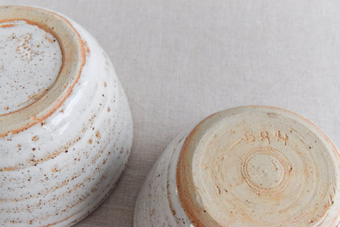 Vintage Set of Six Small Rustic Studio Pottery Bowls