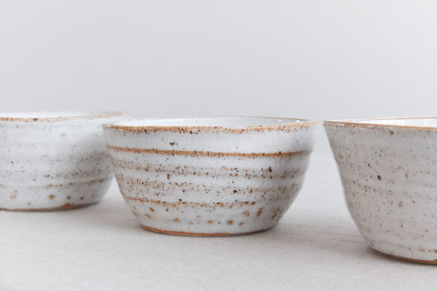 Vintage Set of Six Small Rustic Studio Pottery Bowls