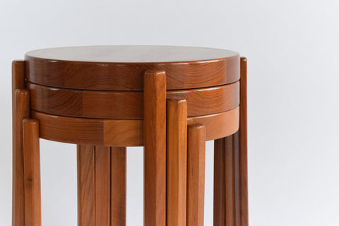 Vintage Set of Three Danish Stackable Side Tables by Møbelfabrikken Toften