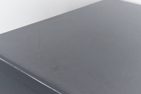 Vintage Metal Three Drawer Blue/Grey Metal Filing Cabinet