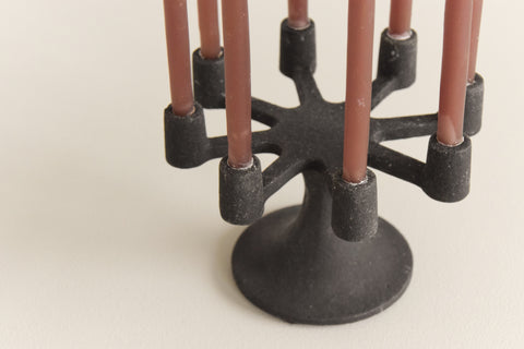 Vintage Small 1960s Black Cast Iron Candelabra by Robert Welch