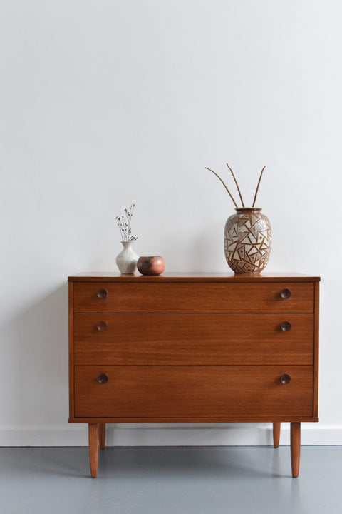 Vintage Small 1960s Teak Chest of Drawers by Avalon