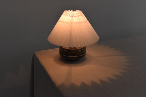 Vintage Small Ceramic Table Lamp by Jersey Pottery with New Pleated Shade