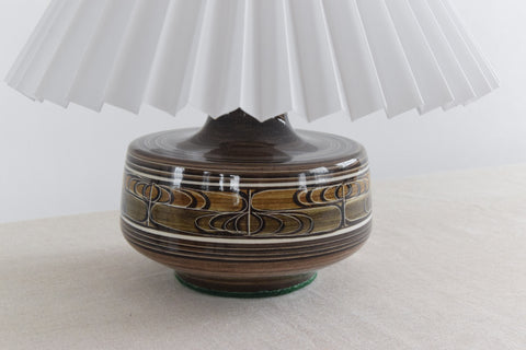 Vintage Small Ceramic Table Lamp by Jersey Pottery with New Pleated Shade