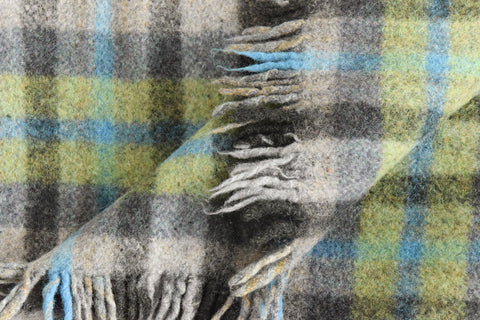 Vintage Small Checked Blanket by Ballantyne of Scotland